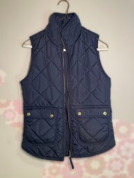 J CREW WOMEN NAVY BLUE QUILTED PRIMALOFT PUFFER VEST SIZE 2X SMALL