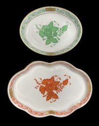 PR OF ANTIQUE AND VINTAGE HAND PAINTED HEREND DISHES