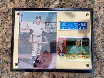 FRAMED MICKEY MANTLE COMMEMORATIVE PLAQUE