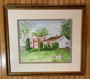 PAINTING OF A RED BRICK FAMILY HOME BY CLEMIE