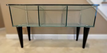 GLASS MEDIA CONSOLE TABLE