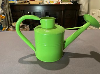 GREEN METAL WATERING CAN