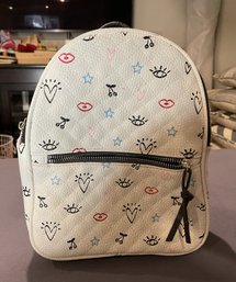 CLAIRE'S WHITE FAUX LEATHER MINI BACKPACK