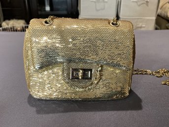 GOLD COLORED SEQUIN MINI POCKETBOOK