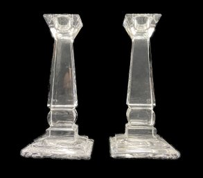 PR OF LE PERLE CRYSTAL CANDLE STICK HOLDERS
