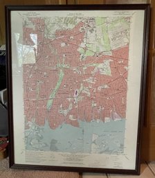 FRAMED MAP OF AMITYVILLE, NEW YORK