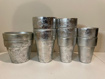 ASSORTED COLLECTION OF SILVER TONE PLANTERS