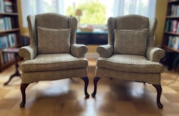 PR OF WINGBACK QUEEN ANNE ARMCHAIRS