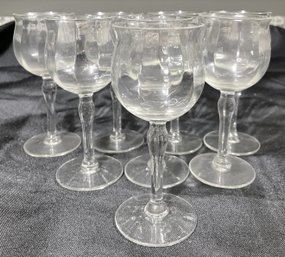 SET OF 8 FLARED OPTIC CORDIAL GLASSES