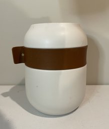 MITCHELL GOLD  BOB WILLIAMS WHITE AND LEATHER VASE