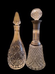 PAIR OF VINTAGE CRYSTAL GLASS DECANTERS