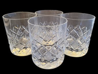 SET OF 4 LOW BALL CRYSTAL GLASSES