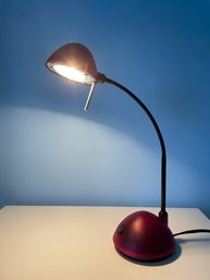 RED GRANDRICH LOW VOLTAGE HALOGEN DESK LAMP