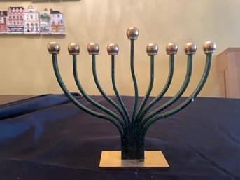 KARSHI ORIGINAL HAND MADE 24 KARAT GOLD AND SILVER PLATED MENORAH