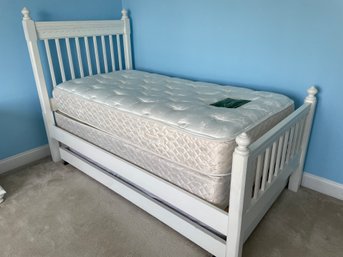 WHITE TWIN BED AND TRUNDLE