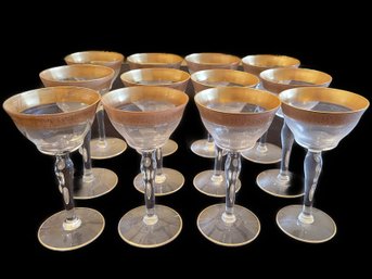 SET OF 12 TIFFIN FRANCISCAN MINTON STYLE WINE GLASS SET