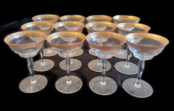 SET OF 12 TIFFIN FRANCISCAN MINTON STYLE SHERBET GLASS SET