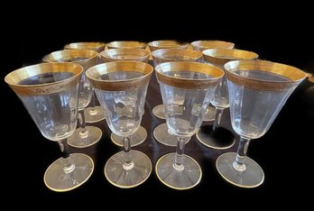 SET OF 12 TIFFIN FRANCISCAN MINTON STYLE WINE GLASS SET