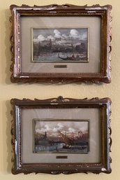 FRAMED PAIR OF LUCIO CARGNEL VENICE PRINTS