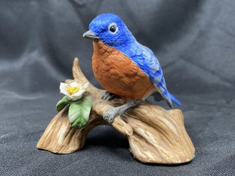 VINTAGE CERAMIC BLUEBIRD FIGURINE BY VALENTINO IN TAIWAN