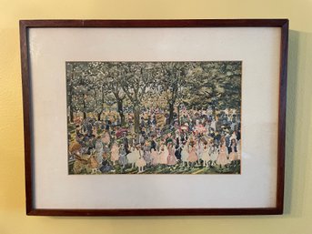 FRAMED MAURICE PRENDERGAST 'MAY DAY, CENTRAL PARK' PRINT