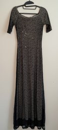 ABS EVENING BY ALLEN SCHWARTZ BEADED LACE DRESS SIZE SMALL