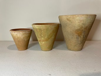 3 PC CONICAL CANDLE HOLDERS MADE IN MEXICO