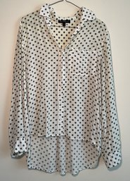 VELVET HEART BLACK AND WHITE POLKA DOT BLOUSE SHIRT SIZE SMALL