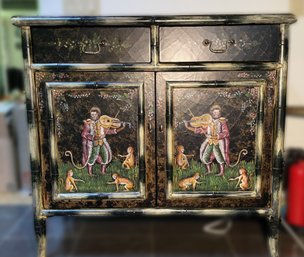 VINTAGE ORNATE HAND PAINTED CABINET