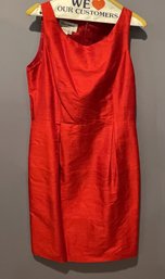 HELENE BERMAN RED DRESS WITH BELT SIZE MEDIUM
