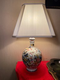 HAND PAINTED FRENCH FLORAL TABLE LAMP