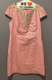 LILLY PULITZER SHIMMERING PINK FLORAL DRESS SIZE 8