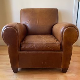 MITCHELL GOLD LEATHER CLUB CHAIR FOR POTTERY BARN