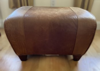 MITCHELL GOLD LEATHER OTTOMAN FOR POTTERY BARN