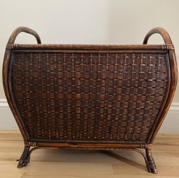 VINTAGE MAGAZINE RACK-HOLDER RATTAN BENTWOOD BAMBOO