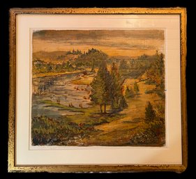 FRAMED SIGNED LOWCOUNTRY LANDSCAPE OIL PAINTING