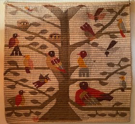 MCM WOOL TREE OF LIFE AND BIRDS TAPESTRY