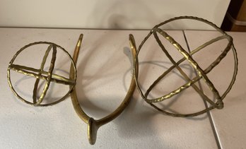 3 PC GOLD COLORED METAL DECOR