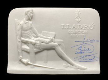 SIGNED LLADRO COLLECTION SOCIETY DON QUIXOTE PLAQUE FIGURINE MADE IN SPAIN