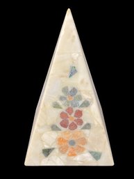 FLORAL MOSAIC ALABASTER PYRAMID