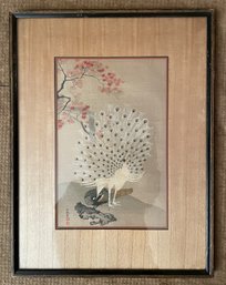 FRAMED MARUYAMA OKYO 'PEACOCK' ART PRINT