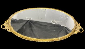 VINTAGE MIRRORED BRASS VANITY TRAY