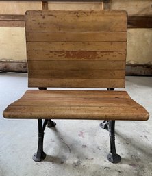 Antique Wood And Cast Iron School Desk