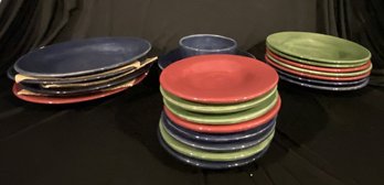 Assortment Of Stoneware Plates & Bowl Set