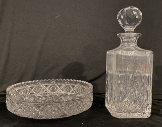 Crystal Bowl And Decanter Set