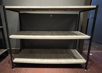 3 TIER WOOD AND METAL SHELVING UNIT