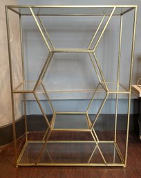 MCM GOLD HEXAGON MIRRORED WALL UNIT