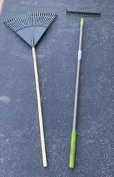 PR OF LEAF AND BOW GARDEN RAKES