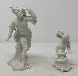 PAIR OF NYMPHENBURG BUSTELLI PORCELAIN FIGURINES