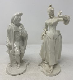 PAIR OF NYMPHENBURG BUSTELLI PORCELAIN FIGURINES